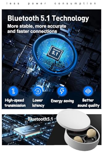Invisible Earbuds Small Mini Wireless Bluetooth Earpiece Phone Discreet Earbud for Music, Home, Work