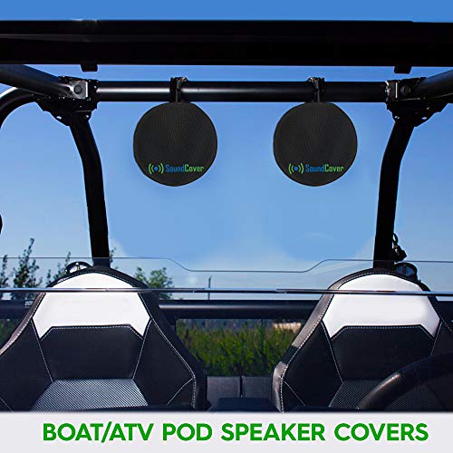 Black 600D Marine Wake Tower Speaker Covers – Small (H 7.9" × W 7.9" × D 8.3") – Weather-Resistant Covers for Marine & ATV Speakers - color: Black, size: SMALL