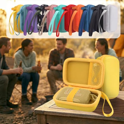 for JBL Go 5/4/3 Ultra Portable Speaker Hard Travel Case, Yellow | Protective Storage Bag with Mesh Pocket & Hand Strap, Shockproof EVA Carrying Box, Soft Lining - color: Yellow Case