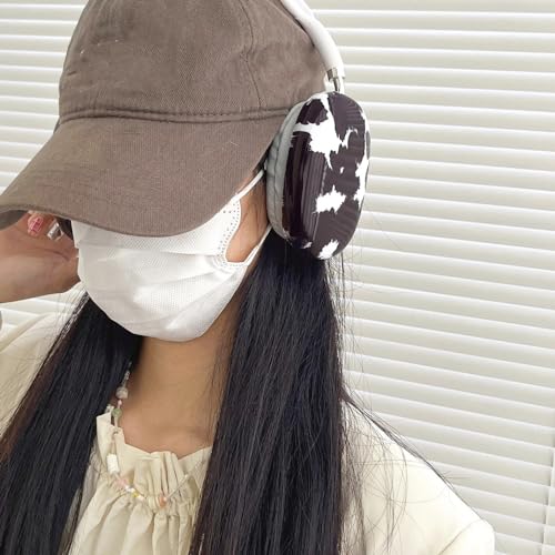 Case Compatible with AirPods Max Headphones, Soft TPU Cute Cow Pattern Anti-Scratch Protective Ear Cup Covers Headphone Cases for Woman Kids - color: cow
