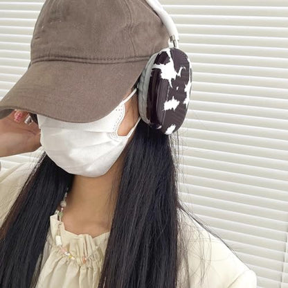 Case Compatible with AirPods Max Headphones, Soft TPU Cute Cow Pattern Anti-Scratch Protective Ear Cup Covers Headphone Cases for Woman Kids - color: cow