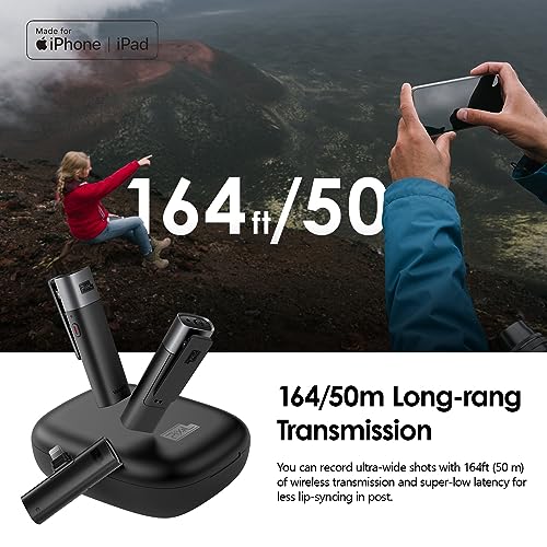 PIXEL Wireless Lavalier Microphone (MFi Certified)-2 Pack Lapel Mics Compatible with All Lightning Devices.Plug and Play,Noise Cancelling,Professional for YouTube,Vlog,Livestream & Podcasts