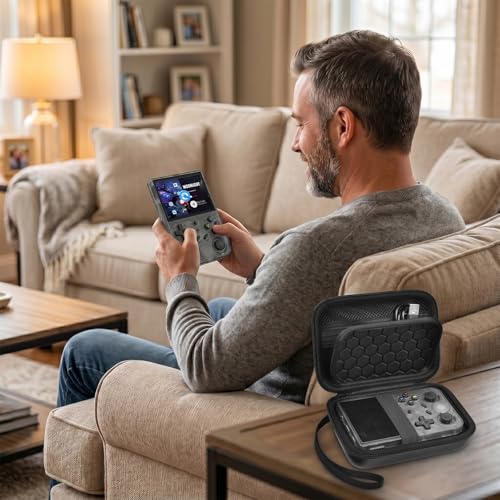 PAIYULE Travel Carrying Case for R36S RG353V RG353VS Handheld Game Console - color: Black, style: For R36s