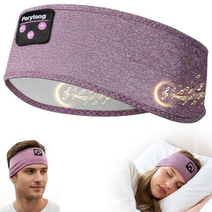 Perytong Sleep Headphones Wireless, Bluetooth Sports Headband Headphones with Ultra-Thin HD Stereo Speakers Perfect for Sleeping,Workout,Jogging,Yoga,Insomnia, Air Travel, Meditation (Purple) - color: Purple