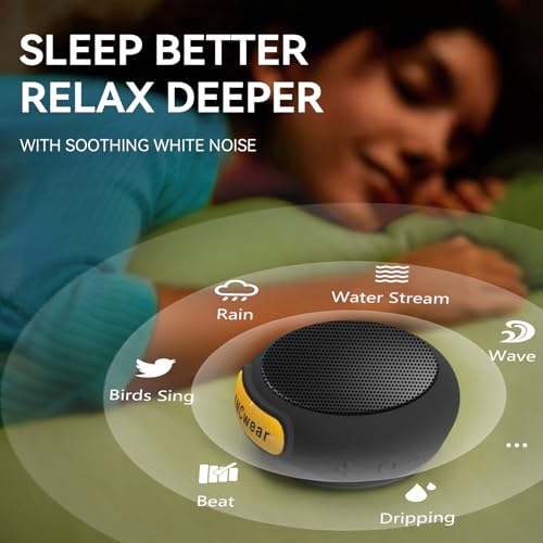 ANCwear Wearable Bluetooth Speaker with Clip, 3-Way Portable Mini Speaker | 60g wearable speaker for work, walking and travel with wristband, clip and hanger, IPX6 splash resistance and 9.5H playtime - color: Black