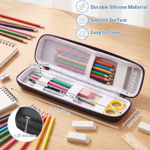 Mudder Hard Shell Slim Pencil Case Small Pen Bag Stylus Case Holder EVA Waterproof Pocket Protectors Organizer for Fountain Pen Headphones Traveller Adults(Black) - color: Black