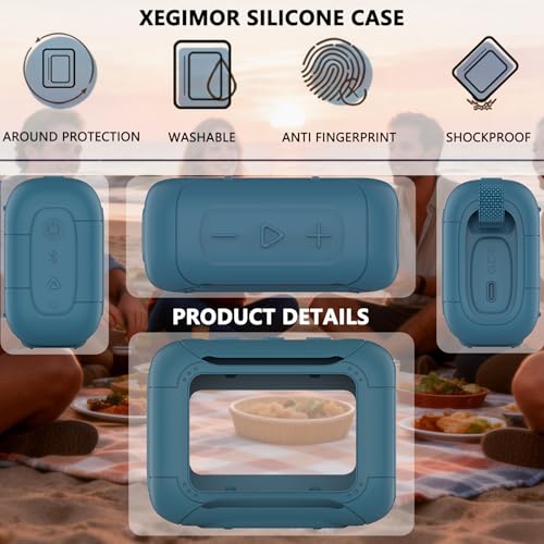 Silicone Cover and Hard Carrying Case for JBL Go 5 Bluetooth Speaker | Protective Cases for Go 5 Speaker Accessories, Scratch-Resistant and Drop-Proof Cover (Blue) - color: Blue