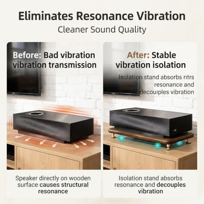 Walnut and Acrylic Audio Rack, Vibration Dampening Stand | Shock-Absorbing Feet with Silent Pads for Desktop Audio Components, Gaming and Living Room(Acrylic/24.8x10.6x1.8in) - size: Acrylic/24.8x10.6x1.8in
