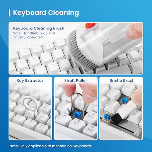 Ewent 21-in-1 Multifunctional Cleaner Kit for Electronic Devices, Cleaning Accessories for Headphones/Earbuds,Keyboards,PC Monitors,Smartphones,Tablets,Cameras and Screens, Cleaning Kit Tools (White)