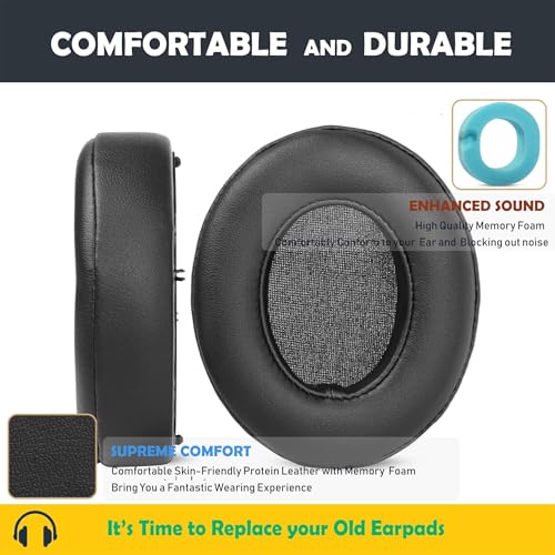 W855BT Earpads Replacement for Edifier W855/ W855BT Headphones Ear Cushions with Protein Leather and Memory Foam