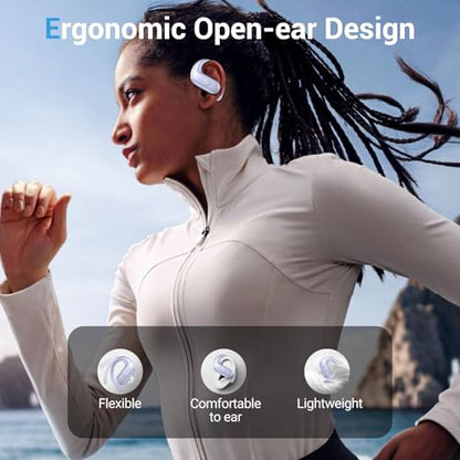 Sport Wireless Earbuds,60Hrs BT5.4 ENC IPX7 Waterproof Earhooks Deep Bass | 14.2mm drivers deliver rich stereo sound. Soft silicone ensures a secure, painless fit for long workouts. - color: Purple