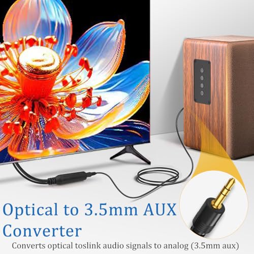 192KHz DAC SPDIF Optical to 3.5mm AUX Speaker Audio Converter - color: Deep Blue