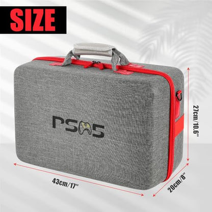 PSCHUNYD Hard Shell Carrying Case Compatible with PS5, PS5 Travel Case Carry Bag, Organizer Protective Cases for Playstation 5 Console,Dual Controller, Headset and Gaming Accessories - size: For PS5
