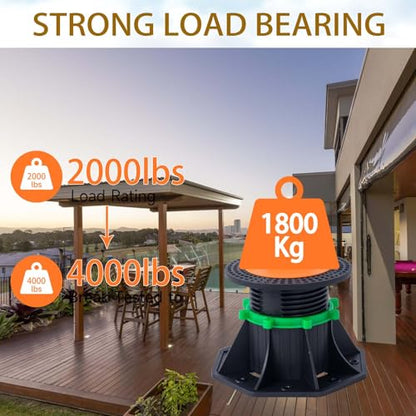 8 PCS Adjustable Plastic Pedestal Paver 3.5" to 5.5",Floor Slate Support Floor Lift,Deck Support Floor Raising (Enhanced Unilateral keel Slot) - size: Enhanced Unilateral keel slot