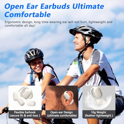 BANIGIPA Open Ear True Wireless Earbuds with Dual Mic for Calling - color: AIR02-Beige