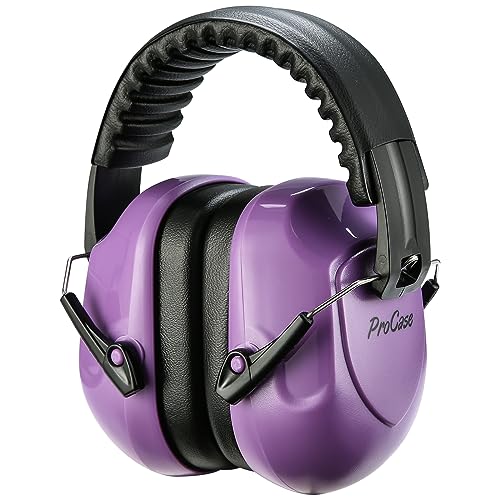 ProCase NRR 28dB Noise Reduction Ear Muffs, Foldable Adjustable Noise Cancelling Headphones - color: 1 - Pure Purple