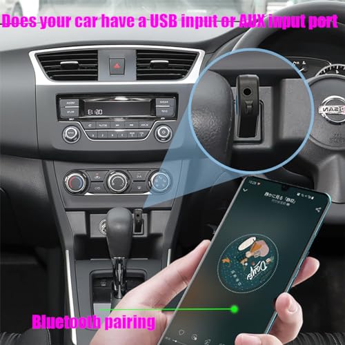 USB Bluetooth Receiver, Bluetooth 5.3 Wireless Audio Adapter 3.5mm Car Kit Music Receiver for Home/Car Stereo Sound System, Portable Speskers, (Aux in) with 3.5mm Cable (H222). - color: black