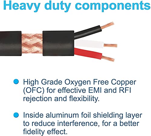 HQRP 25ft 3-pin XLR Male to XLR Female Microphone Cable, Compatible with RODE NT1000, NT2-A; Compatible with Shure PG48-XLR, PG57-XLR, PG58-XLR, PG81-XLR Microphones
