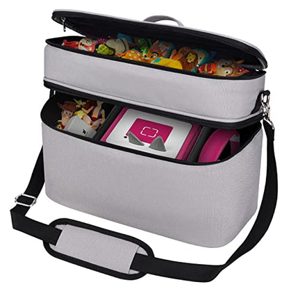 Storage Case for Toniesbox 2, Carrying Bag for Tonie Starter Set, Tony Characters, Audio Player Box, Charger & Headphone, Bag Only (Gray, Large) - color: Gray