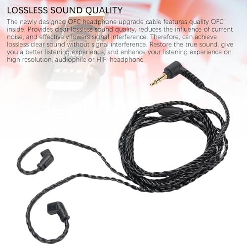 HiFiPro IEM Cable 3.5mm to QDC 0.78mm 2 Pin | OFC Braided, Lossless Sound, Wide Compatibility for CCA TRN Headphones