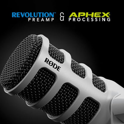RØDE PodMic USB Dynamic Broadcast Microphone with XLR and USB Connectivity for Podcasting, Streaming and Content Creation (White) | XLR and USB Connectivity for Podcasting, Streaming and Content Creation White - color: PodMic USB White