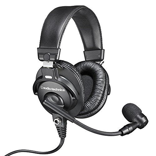 Audio-Technica BPHS1-XF4 Communications Headset | 4-pin XLR headset with dynamic boom microphone and circumaural ear cups for broadcasting, intercoms and live performance