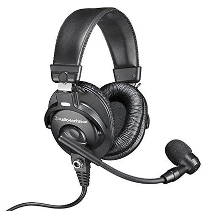 Audio-Technica BPHS1-XF4 Communications Headset | 4-pin XLR headset with dynamic boom microphone and circumaural ear cups for broadcasting, intercoms and live performance