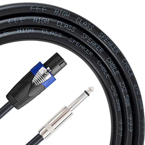 2PCS 50 Feet 12 Gauge SpeakON to 1/4 Inch Male Speaker Cables-50ft 12AWG SpeakON to 1/4 Stereo Audio Interconnect Cords-2 Pack - size: 50 Feet