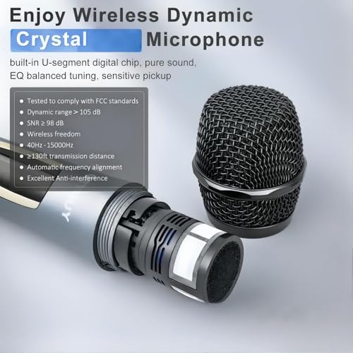 GTSK10-3 3-Way Portable Bluetooth PA Speaker System w/Wireless Mics – 10" Karaoke Speaker with Subwoofer, FM Radio, TWS, Rolling Wheels & Rechargeable Battery for Parties, Events, Game Day & Outdoors