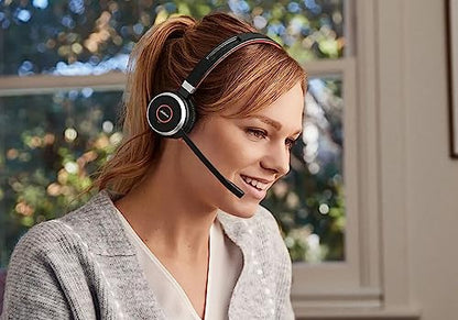 Jabra Evolve 65 SE Link380a MS Stereo- Bluetooth Headset with Noise-Cancelling Microphone, Long-Lasting Battery and Dual Connectivity - Works with All Other Platforms - Black - size: MS Teams, style: Stereo