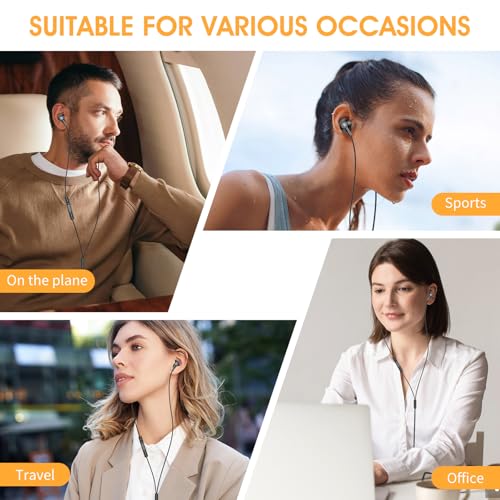Black Wired Earbuds with Mic in-Ear Earphones Build-in Microphone HiFi Stereo Headphones Compatible for iPhone iPad Android Mp3 and Most of 3.5mm Aux Devices - color: BLK3.5MM