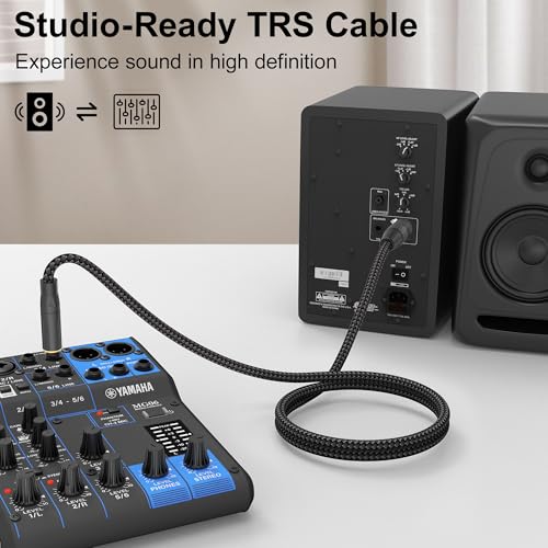 HOSONGIN XLR Female to 1/4 TRS Male Balanced Cable, 6.35mm Balanced Stereo Jack Cable with 3-Pin Connector, Nylon Braided for Live Sound, Electronic Organ, Mixers Studio Gear, 6 Feet - size: 6 Feet