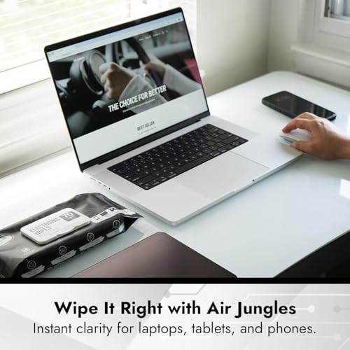 Air Jungles Electronic Wipes Screen Cleaner 70 Count, XL 8x10 Inch | No Cloth Needed, Cleaning LED Screen, TV, Computer, Tablet, Phone, Laptop, Monitor, Smart Watch, Headphone & Gaming Equipment - size: 70 Count (Pack of 1)