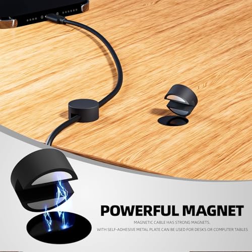 Viaky 8-Pack Magnetic Cable Holder Black,Large Magnetic Cable Management | Silicone Magnetic Cable Holder,Reusable Cord Organizer,Strong Cable Clips Magnets for Nightstand,Desk Wall,Car,Office,Home - size: Enlarged