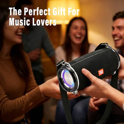 T&G 20W Loud Ourdoor Speaker with Strap, IPX5 Waterproof Portable Boombox | 12H playtime, Deep base, Travel Bluetooth speaker ,FM radio, TF/ USB/TWS. Ideal rugged gift for men, beach, golf,blue - color: BLUE