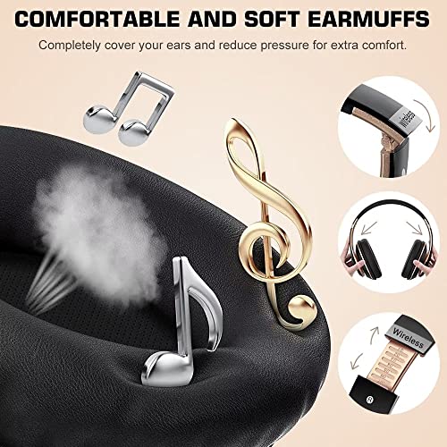 6S Bluetooth Headphones Over-Ear, Hi-Fi Stereo Foldable Wireless Stereo Headsets Earbuds with Built-in Mic, Volume Control, FM for iPhone/Samsung/iPad/PC (Blue) - color: Black