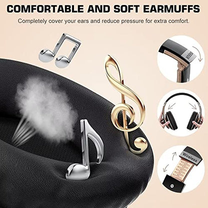 6S Bluetooth Headphones Over-Ear, Hi-Fi Stereo Foldable Wireless Stereo Headsets Earbuds with Built-in Mic, Volume Control, FM for iPhone/Samsung/iPad/PC (Blue) - color: Black