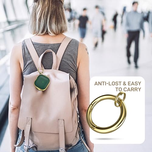 for AirPods 4 Case with Safety Lock, Magsafe Compatible, Green Gold | Double Secure Lock,Drop Protection,Two-Piece Design,with Gold Keychain, Anti Lost, Dustproof, Cute AirPod 4 Case - color: Green + Gold, size: AirPods 4 Case