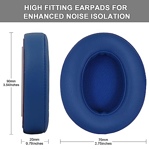 Replacement Ear Pads Cushions Compatible with Beats Studio 3.0/2.0, Headphone Ear Pads with High Density Memory Foam, Soft Leather, Adaptive Beats Noise Cancelling Headphones Replacement Covers - color: Blue