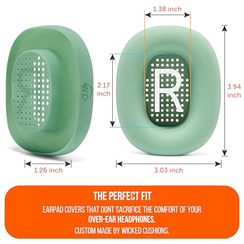 WC SweatZ Max - Patented Silicone Sweat Covers for AirPods Max 1 | Made by Wicked Cushions | (Does Not Fit AirPods Max 2). Sweatproof, Full Earpad Protection | Green - color: Green