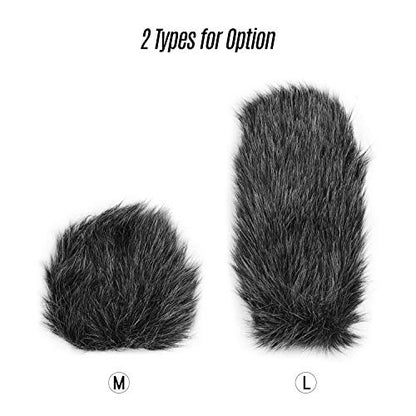 aqxreight Furry windscreen, microphone windshield cover muff for on camera mic, with 2.2cm mounting hole, compatible with VideoMicro MM1, reduces wind noise indoor outdoor (Medium) - size: Medium