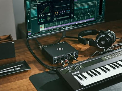 Yamaha 2-in/2-out USB-C Audio/MIDI Interface with 32-bit/192kHz Support, 2 combo Inputs, DSP-Powered Mixing/Effects, Steinberg Software Suite, Black URX22C - color: Black, style: URX22C