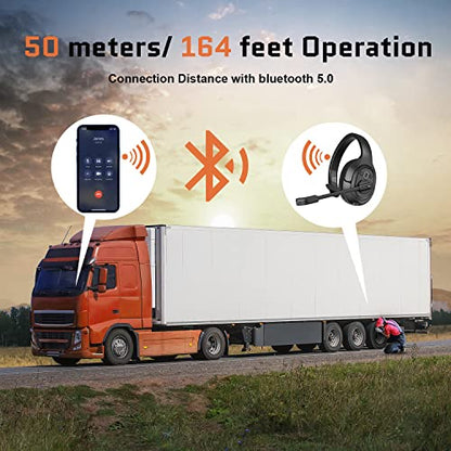 EKSA Noise Cancelling Trucker Bluetooth Headset with Microphone for Trucker | Wireless AI-Powered ENC Headphones, 99ft Long Range, 30H of Talk Time, All-Day Comfort On Ear Headsets Mute Button - style: Trucker Headset with ENC Mic