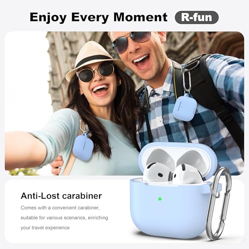 for AirPods 4 Case with Cleaner Kit,Full Protective Soft Skin Silicone Cover with Keychain for AirPods 4 Gen Case for Men Women,Compatible with Apple AirPods 4th Genaration Case 2024,Sky Blue - color: C Sky Blue