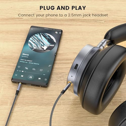 MOSWAG 3.5mm to 2.5mm Auxiliary Cable Cord, 2.5mm to 3.5mm Cable Audio, 2.5mm to 3.5mm, 3.5mm to 2.5mm, 2.5 to 3.5 Replacement Bose 700 QuietComfort QC45 QC35II QC35 QC25 Noise Cancelling Headphones - size: 10 ft