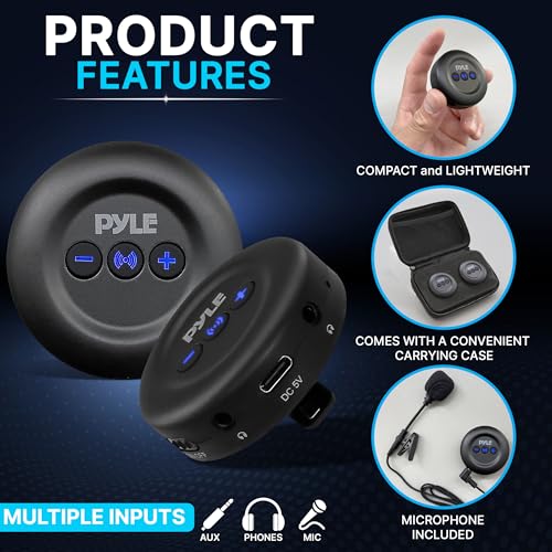 Pyle Wireless Audio Transmitter and Receiver Set – Low Latency Bluetooth Adapter with 3.5mm AUX & RCA Inputs/Outputs, Plug & Play for TV, Projector, Speakers, Headphones & Soundbars