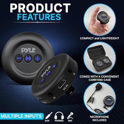 Pyle Wireless Audio Transmitter and Receiver Set – Low Latency Bluetooth Adapter with 3.5mm AUX & RCA Inputs/Outputs, Plug & Play for TV, Projector, Speakers, Headphones & Soundbars