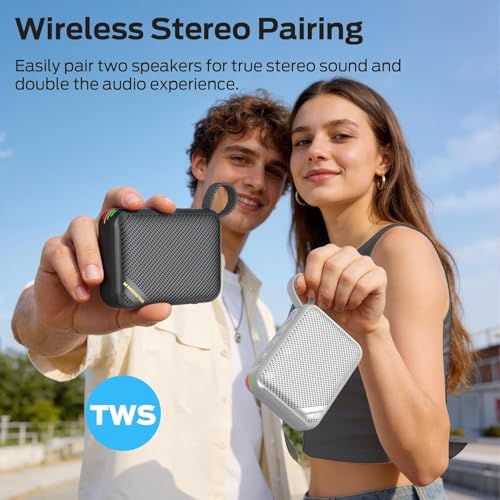 Monster S360 Portable Bluetooth Speaker, IPX7 Waterproof, Bluetooth 6.0, 20H Playtime, Powerful Stereo Sound, Support TF Card, Clear Hands-Free Calling Speaker for Home, Outdoors and Travel