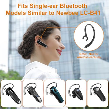 6 Pack Replacement Ear Hook Universal Small Clamp Loop Clip for Other Bluetooth Headset(Black) - color: Black, size: 6 Pack+Plastic