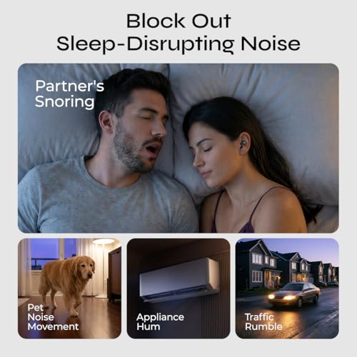 XO Simple is Beauty Sleep Earbuds, Mini ANC Earbuds with Sleep Mode,All-Day Comfortable Fit for Side Sleepers,BT 6.0 HiFi Stereo Sound,Touch Control, Noise Isolation Ear Buds for Sleeping/Working